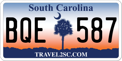 SC license plate BQE587