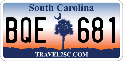 SC license plate BQE681