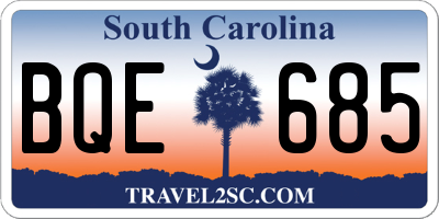 SC license plate BQE685