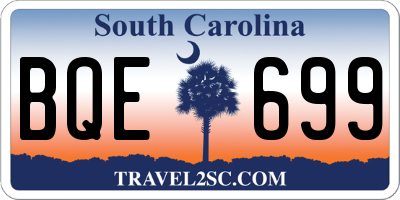 SC license plate BQE699