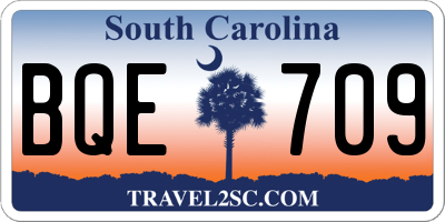 SC license plate BQE709