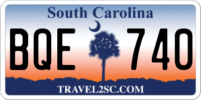 SC license plate BQE740