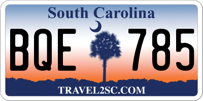 SC license plate BQE785