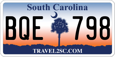 SC license plate BQE798