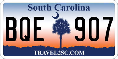 SC license plate BQE907