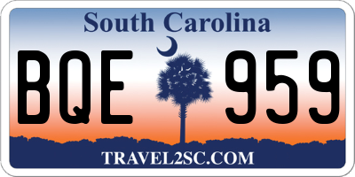 SC license plate BQE959