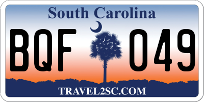 SC license plate BQF049