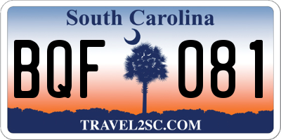 SC license plate BQF081