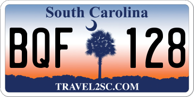 SC license plate BQF128