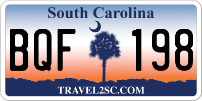 SC license plate BQF198