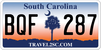 SC license plate BQF287