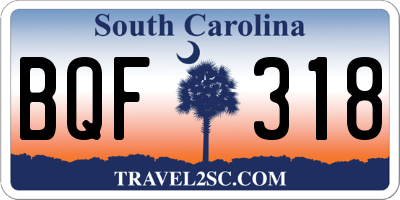 SC license plate BQF318