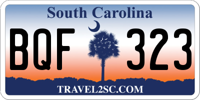 SC license plate BQF323