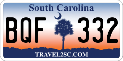 SC license plate BQF332