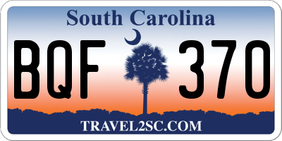 SC license plate BQF370