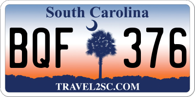 SC license plate BQF376
