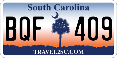 SC license plate BQF409