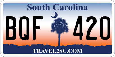 SC license plate BQF420