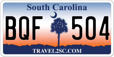 SC license plate BQF504