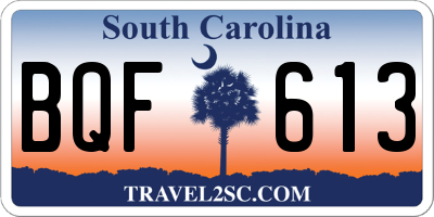 SC license plate BQF613