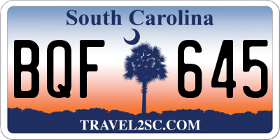 SC license plate BQF645