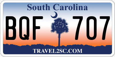 SC license plate BQF707