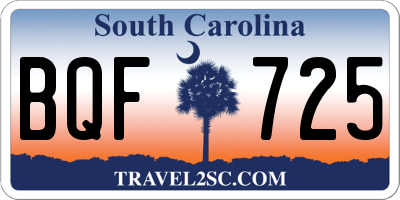 SC license plate BQF725
