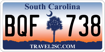 SC license plate BQF738
