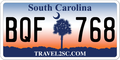 SC license plate BQF768