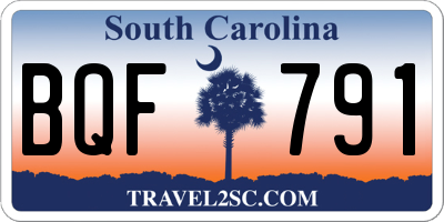 SC license plate BQF791