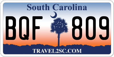 SC license plate BQF809