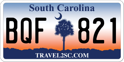 SC license plate BQF821