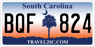 SC license plate BQF824