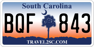 SC license plate BQF843