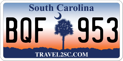 SC license plate BQF953