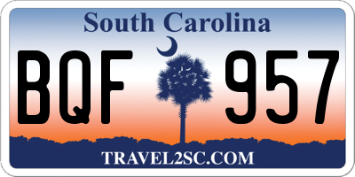 SC license plate BQF957