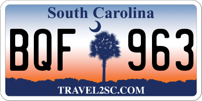 SC license plate BQF963