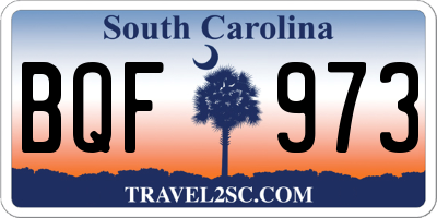 SC license plate BQF973
