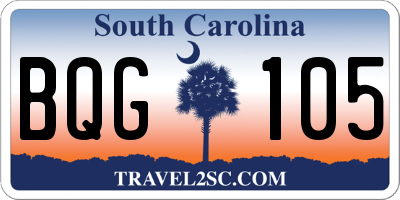 SC license plate BQG105