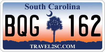 SC license plate BQG162