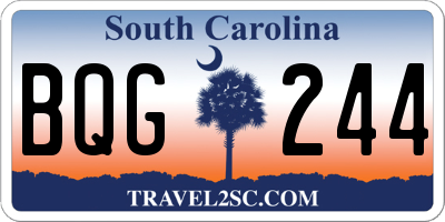 SC license plate BQG244