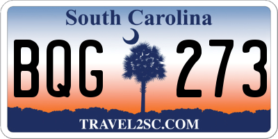 SC license plate BQG273