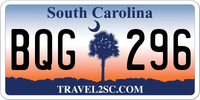 SC license plate BQG296