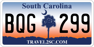 SC license plate BQG299