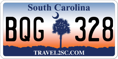 SC license plate BQG328