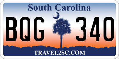 SC license plate BQG340