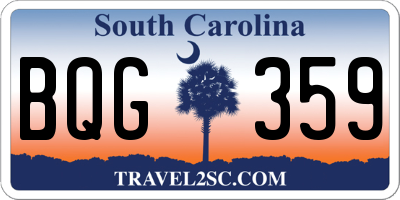 SC license plate BQG359