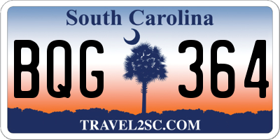 SC license plate BQG364
