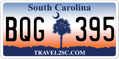 SC license plate BQG395
