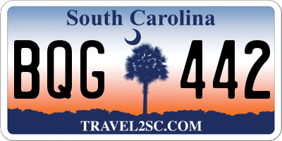 SC license plate BQG442